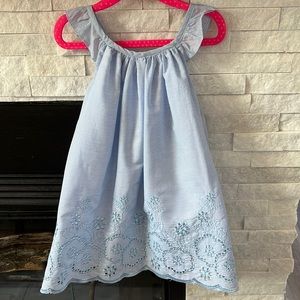 TAHARI Baby light blue and white stripes embroidered sleeveless dress. 24 months